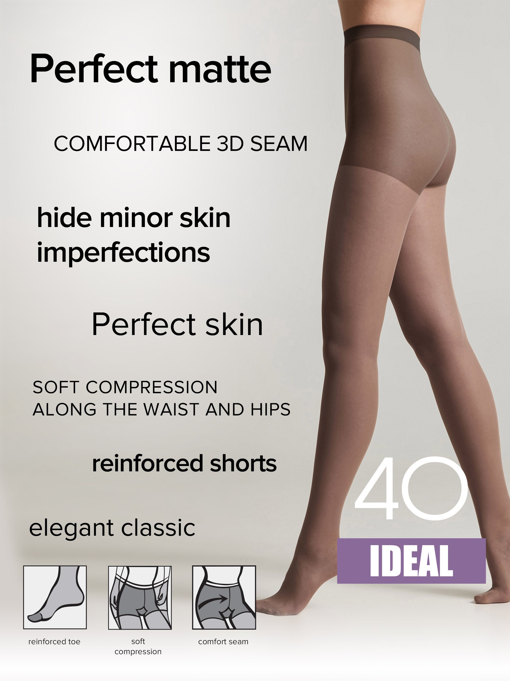 TheRanok.com Tights Conte Ideal 40 Den - Ultimate Matt — alternative angle