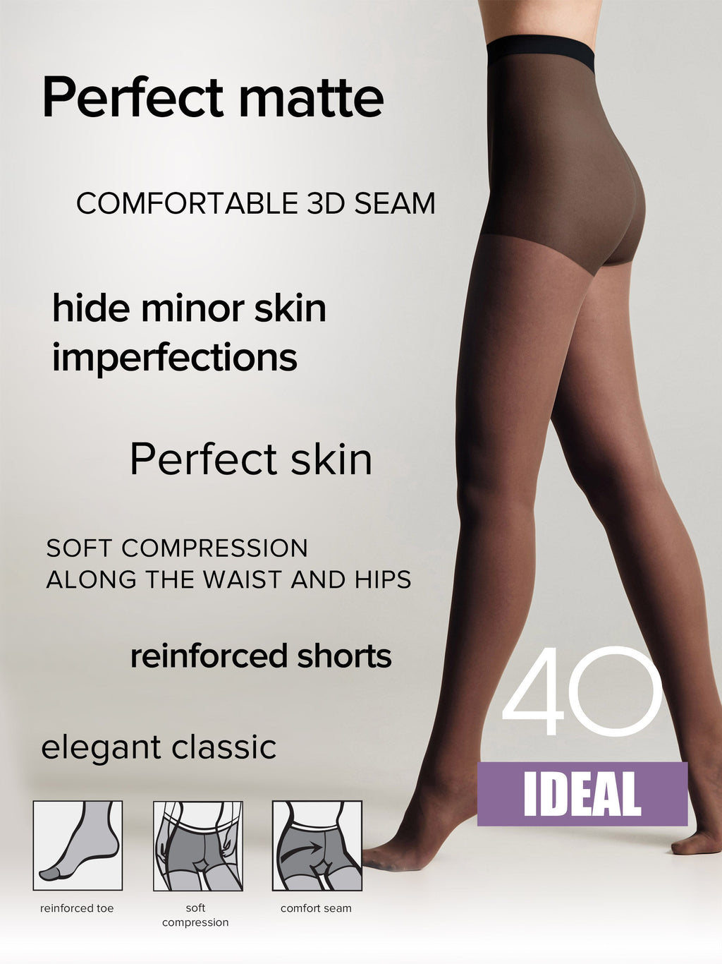 TheRanok.com Tights Conte Ideal 40 Den - Ultimate Matt — fabric or material detail