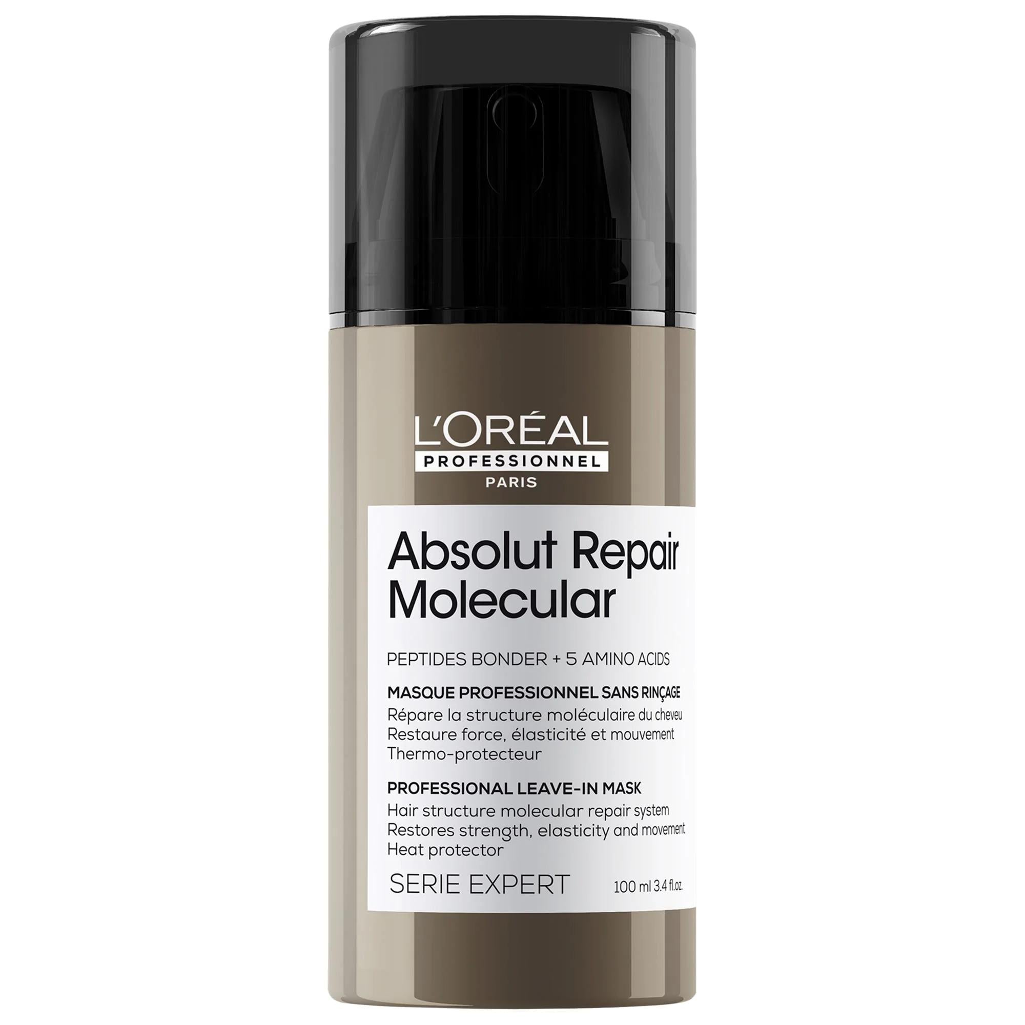 L'OrŽal Professionnel Absolut Repair Molecular Leave-In Cream for Damaged Hair - Hair Repair & Strengthening Treatment with Bond Building Peptides