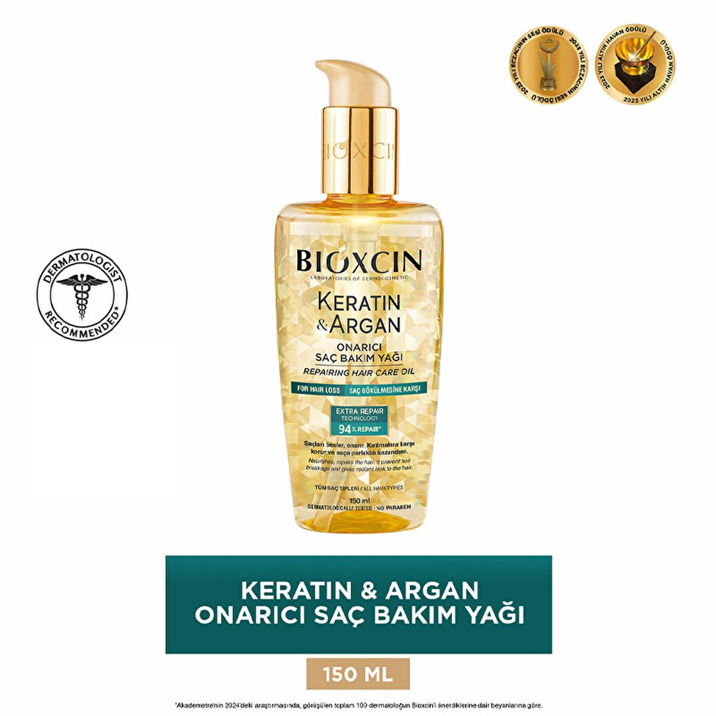 Bioxcin Keratin & Argan Hair Care Oil - Nourishing, Repairing, and Moisturizing for Damaged Hair