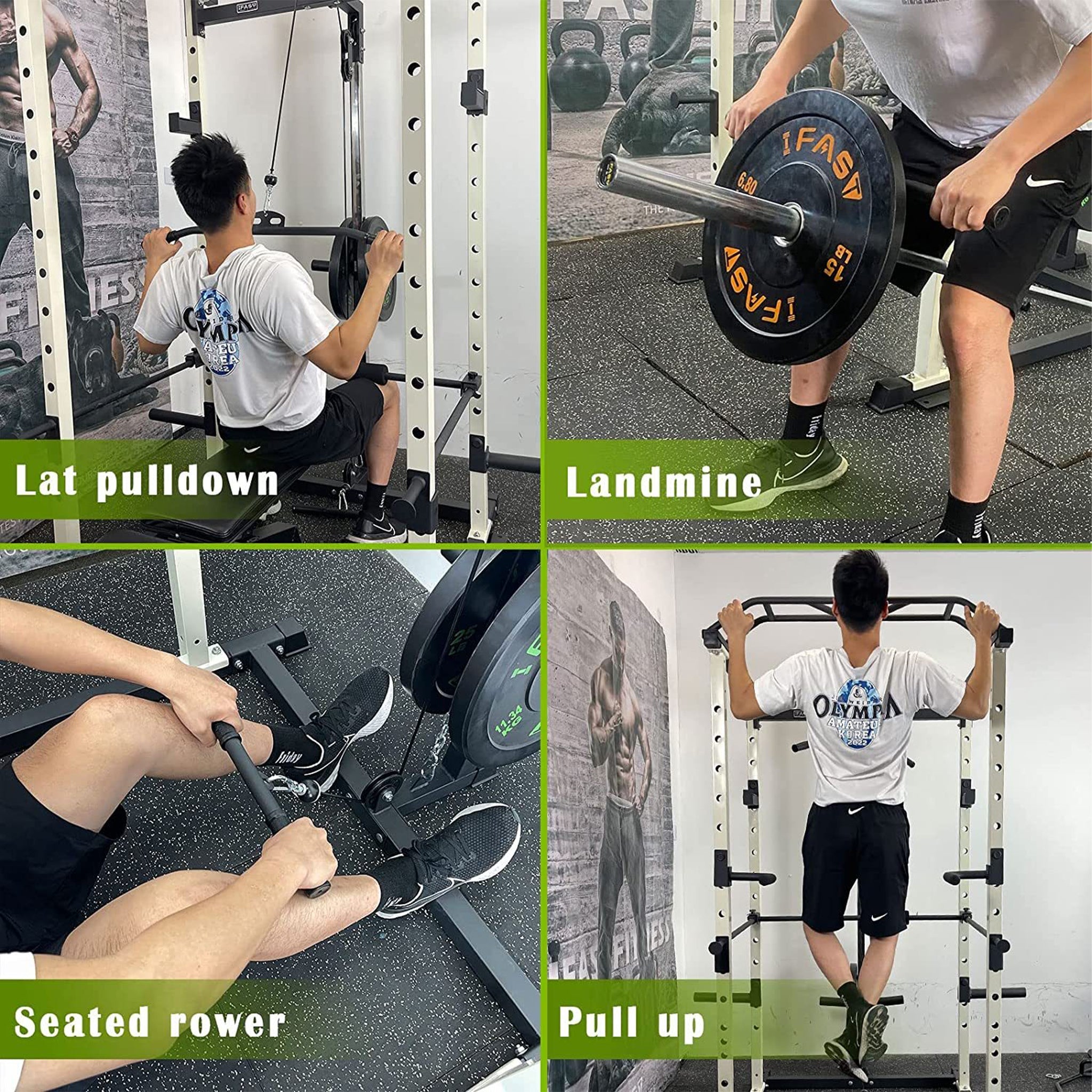 IFast Adjustable Home Gym Power Cage & Squat Rack With Pull-Up Bar Barbell Rack, 1000LBS (SAK12649) – SAKSBY WHOLESALE, view 
