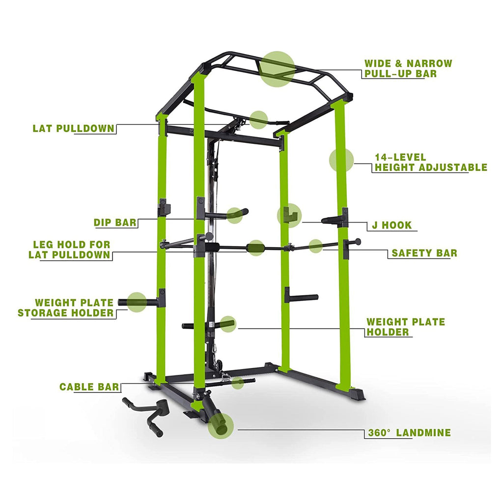 IFast Adjustable Home Gym Power Cage & Squat Rack With Pull-Up Bar Barbell Rack, 1000LBS (SAK12649) – SAKSBY WHOLESALE, view 