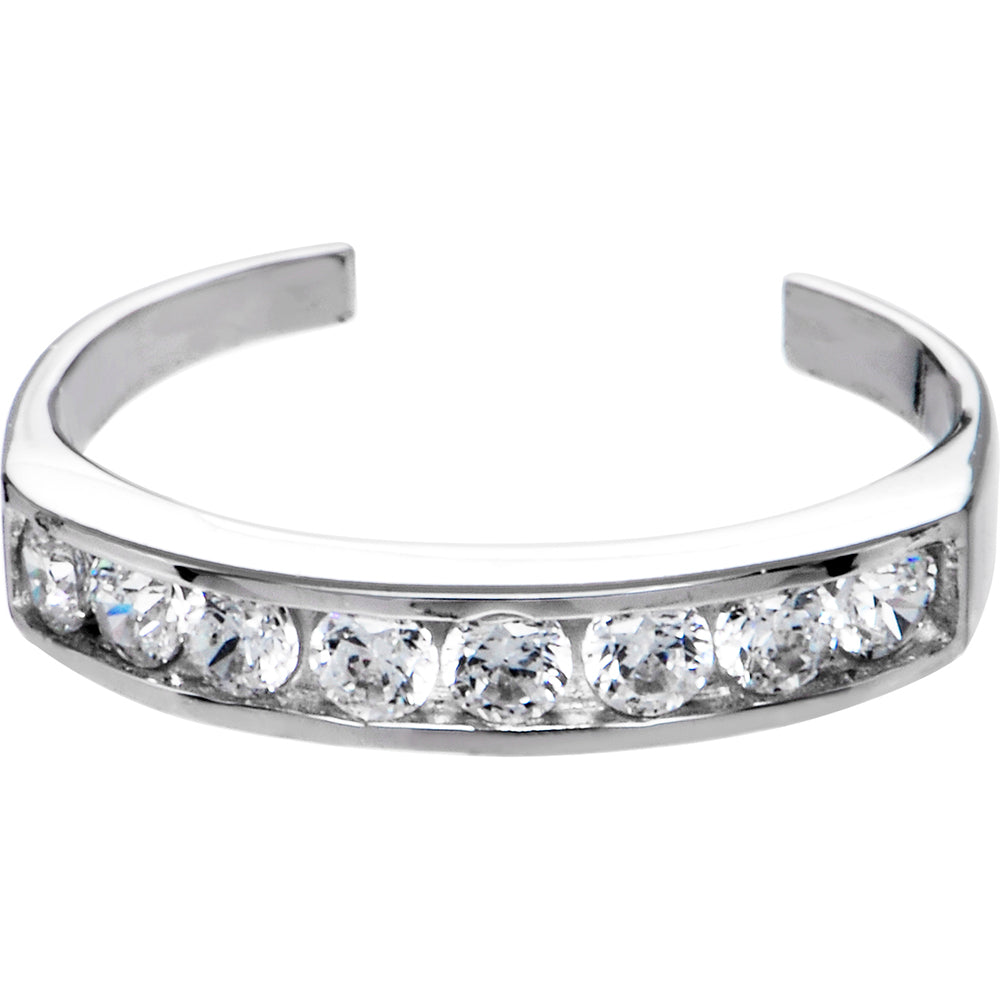 BodyCandy Solid 14k White Gold Cubic Zirconia Toe Ring — main product shot