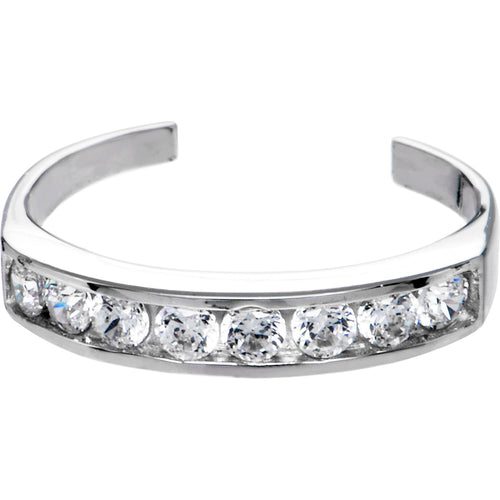 BodyCandy Solid 14k White Gold Cubic Zirconia Toe Ring — main product shot