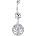 BodyCandy Clear CZ Gem Baroque Beauty Disc Dangle Belly Ring — main product shot