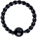 BodyCandy 16G 5/16" Black IP So Twisted Captive Style Seamless Ring — main product shot
