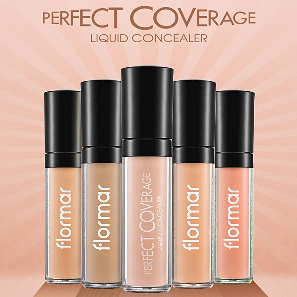 Flormar Perfect Coverage Liquid Concealer - Natural Finish, Medium Coverage, Lightweight Formula