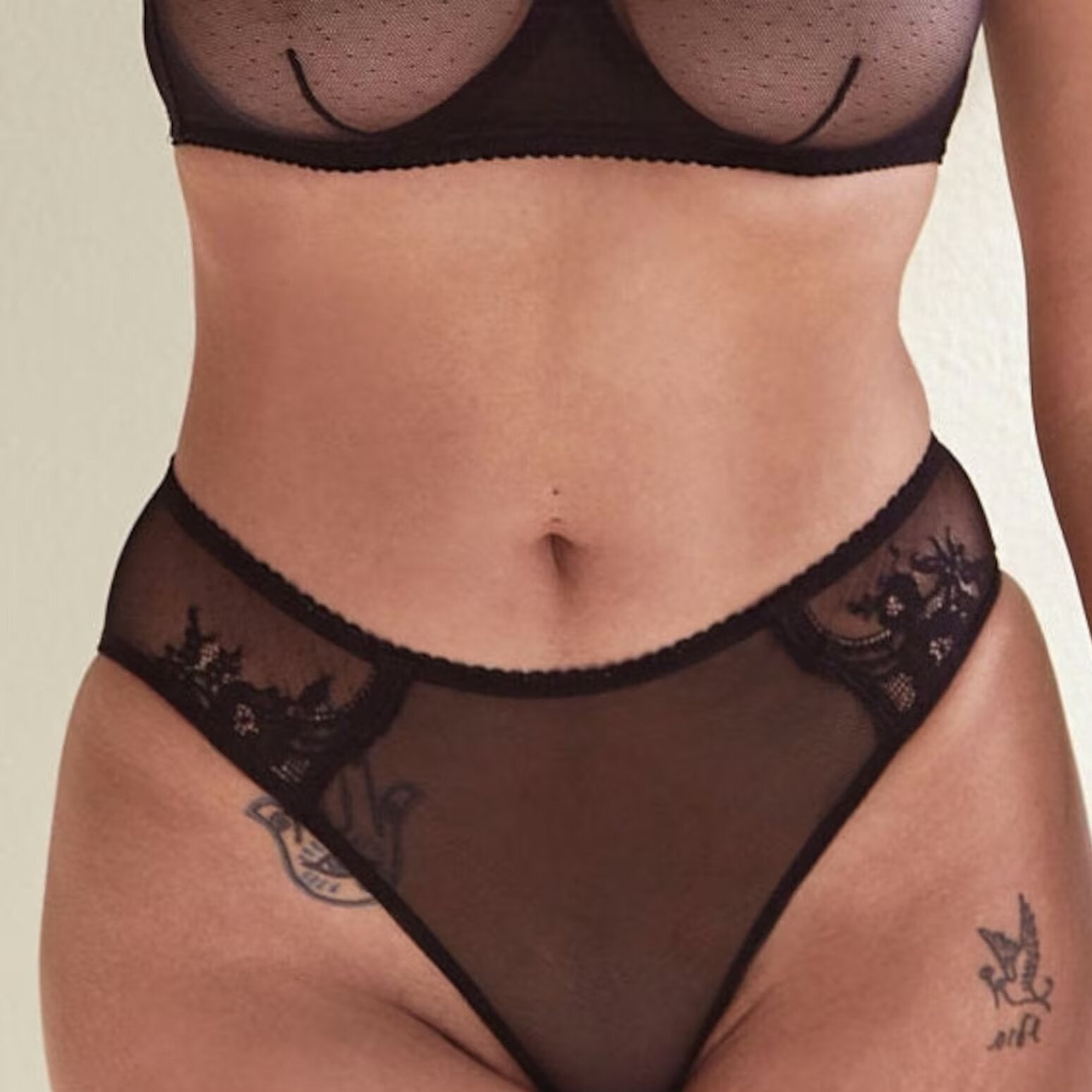 Amour d'Agnette Kim Stretch Lace & Mesh Hipster Brief — scalloped lace detail