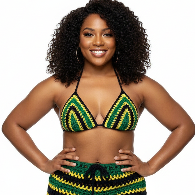 Jamaica Mesh Crochet Shorts with Bikini Matching Set