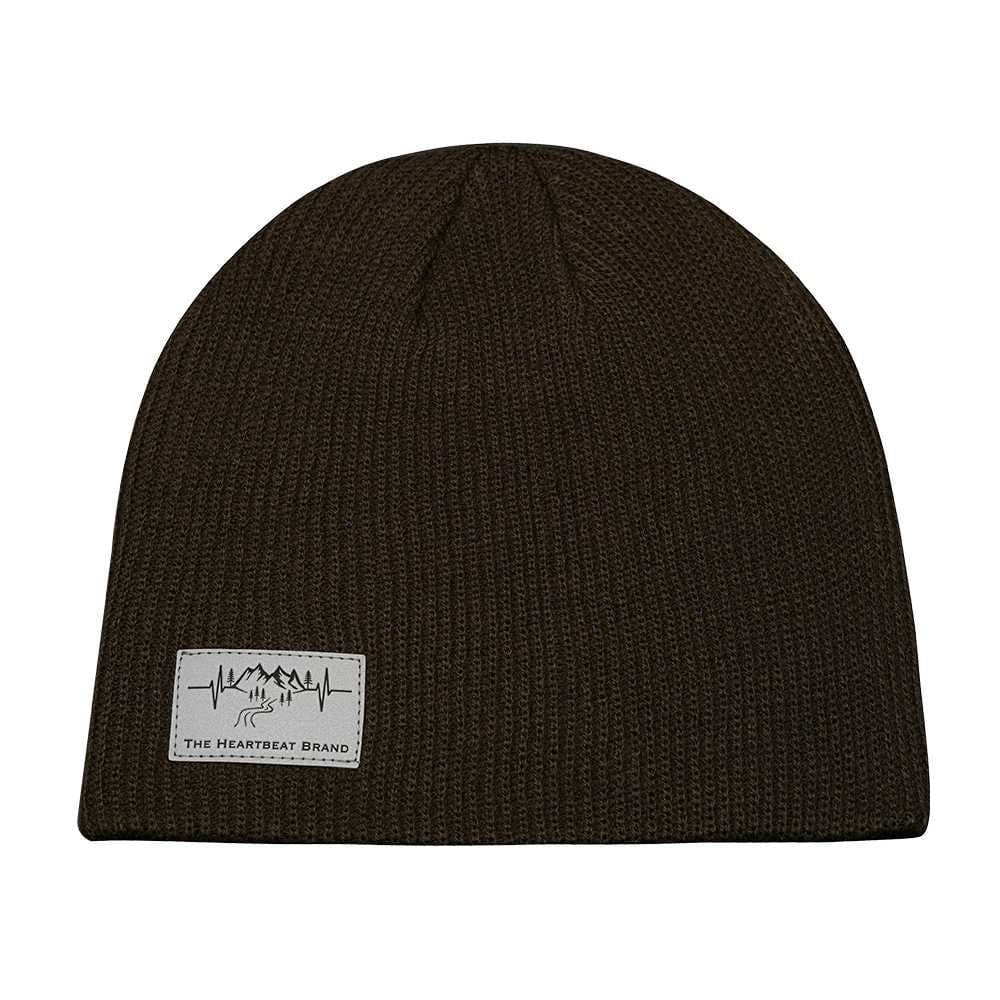 The Heartbeat Brand Mountains Beanie - No Cuff - Chocolate — main product shot