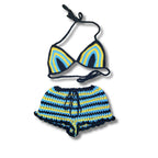Bahamian Mesh Crochet Shorts with Bikini Matching Set