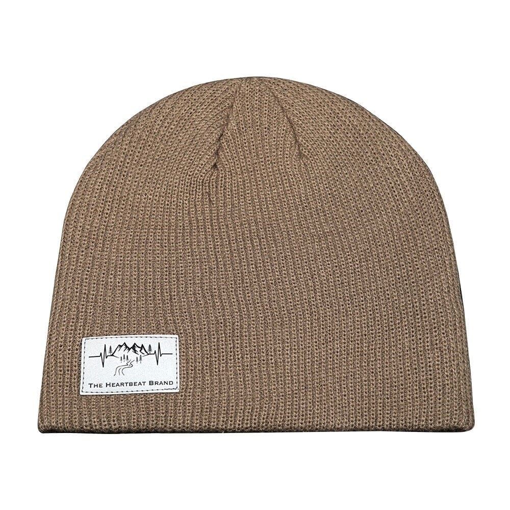 The Heartbeat Brand Mountains Beanie - No Cuff - Tan — main product shot