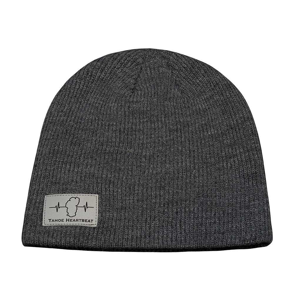 The Heartbeat Brand Mountains Beanie - No Cuff - Gray — main product shot