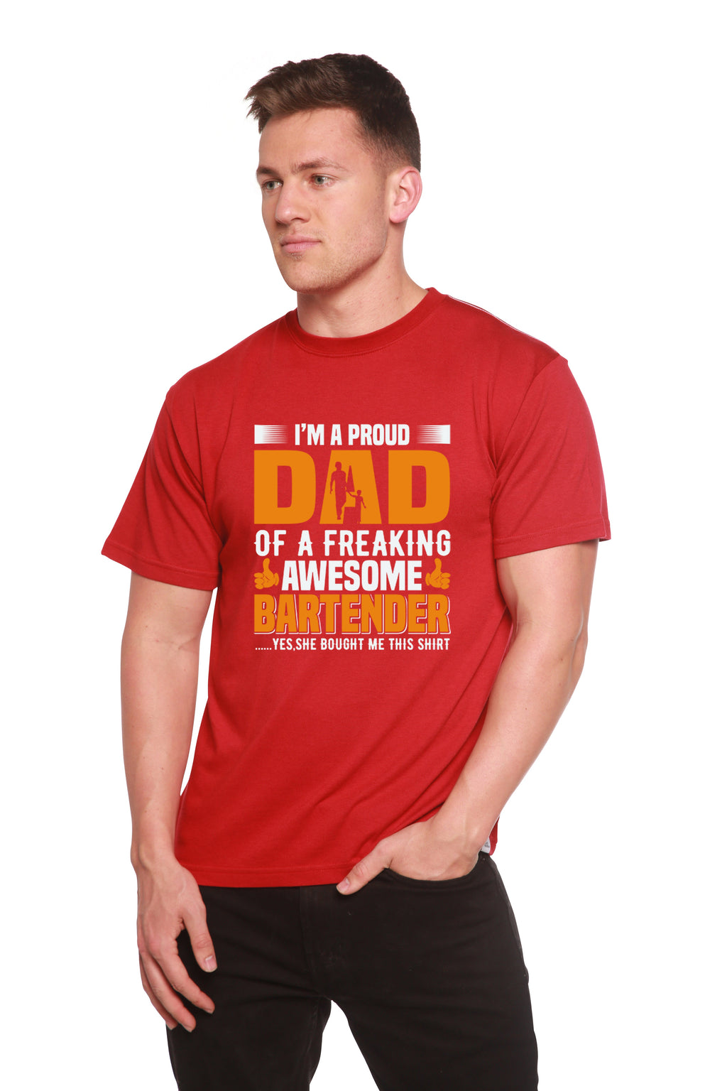 Spun Bamboo I'm a Proud Dad Men's Bamboo Viscose/Organic Cotton Short Sleeve Graphic T-Shirt — main product shot