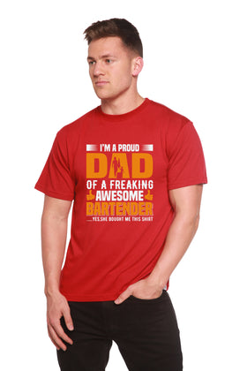 I'm a Proud Dad Men's Bamboo Viscose/Organic Cotton Short Sleeve Graphic T-Shirt