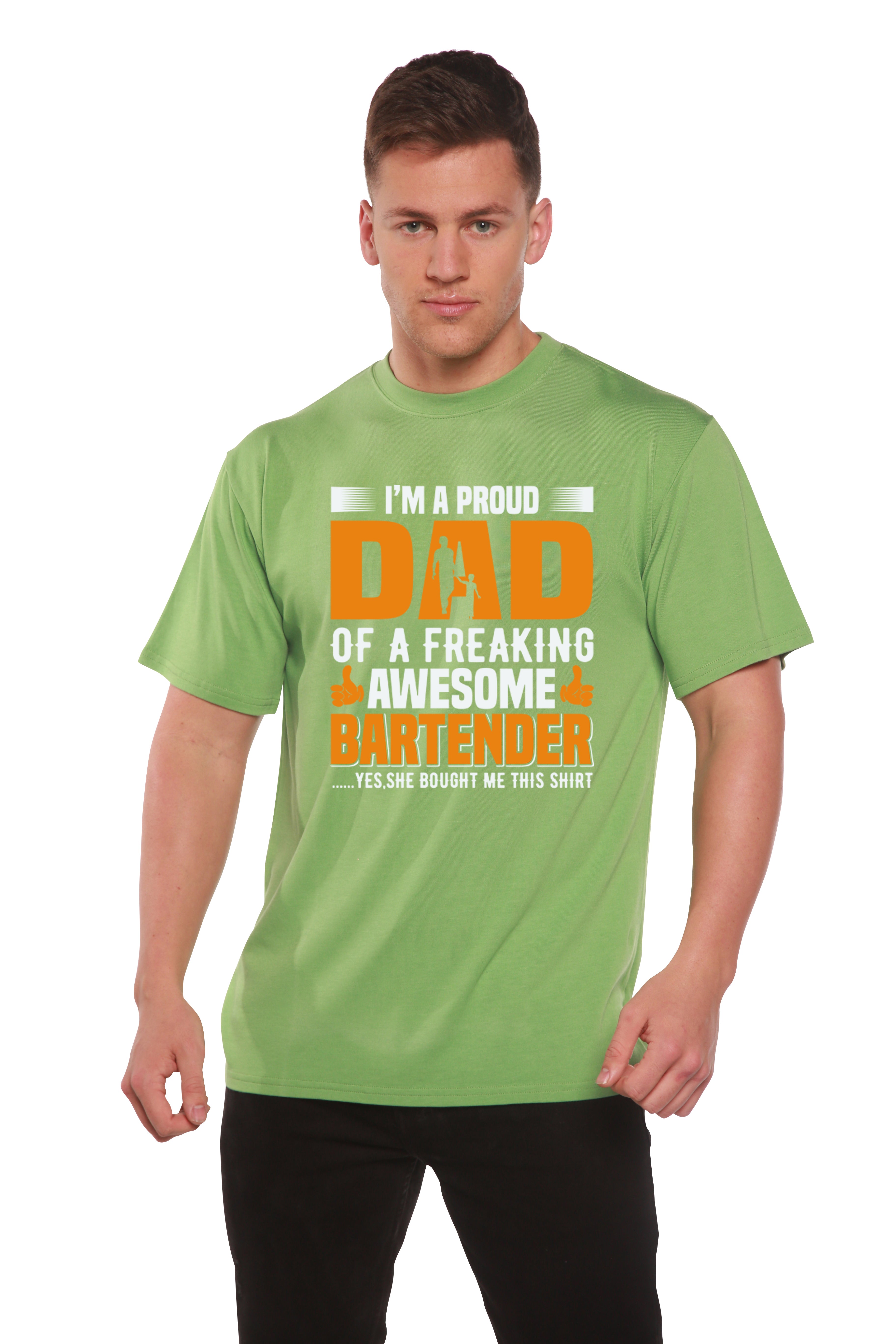 Spun Bamboo I'm a Proud Dad Men's Bamboo Viscose/Organic Cotton Short Sleeve Graphic T-Shirt — alternative angle