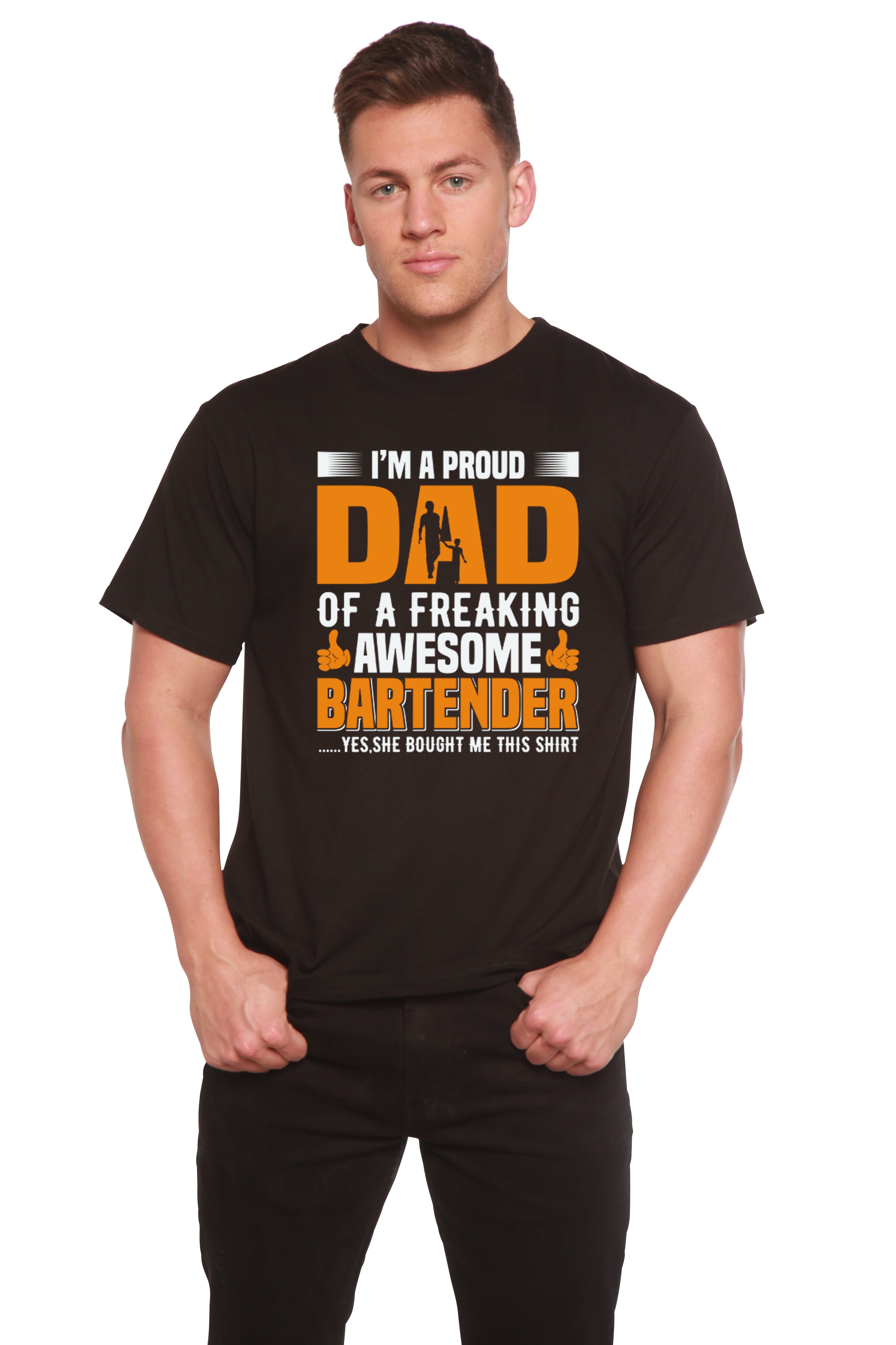 Spun Bamboo I'm a Proud Dad Men's Bamboo Viscose/Organic Cotton Short Sleeve Graphic T-Shirt — side view
