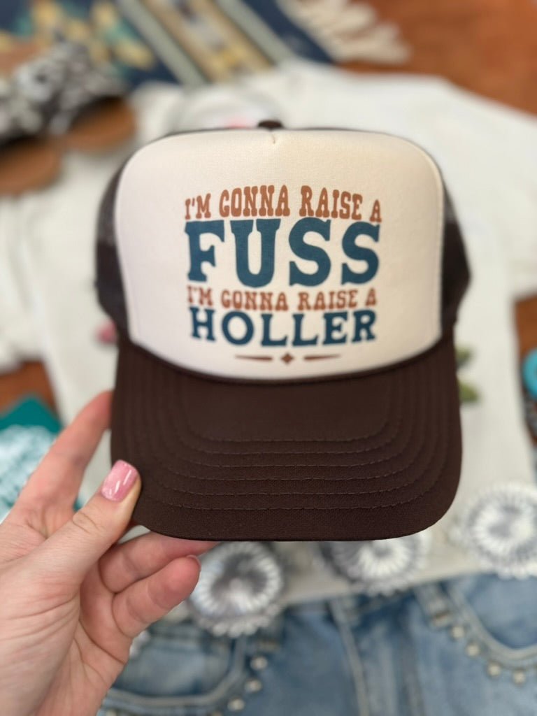 Wild Junkie I'm Gonna Raise A Fuss Trucker Hat — construction detail