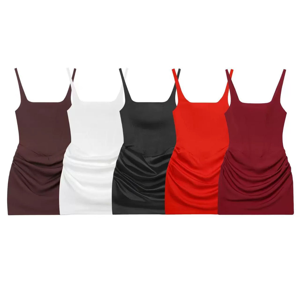 Sleeveless Bodycon Tie-Up Short Dress Cross