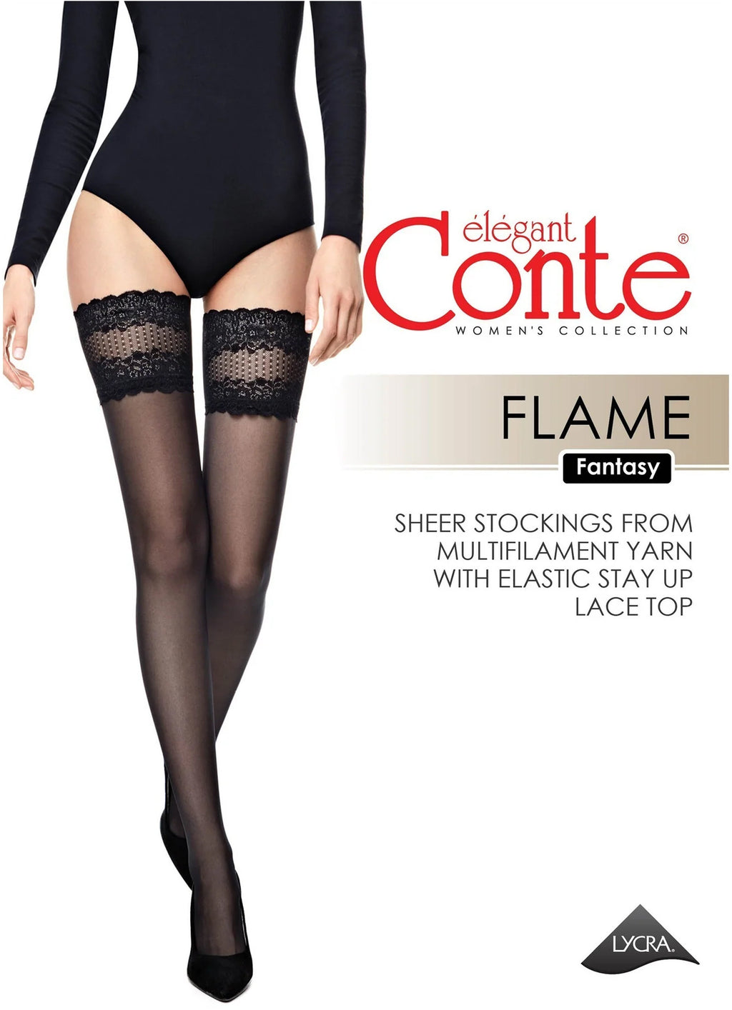 TheRanok.com Fantasy Stockings Conte Flame - Silicone Lace Top — fabric or material detail