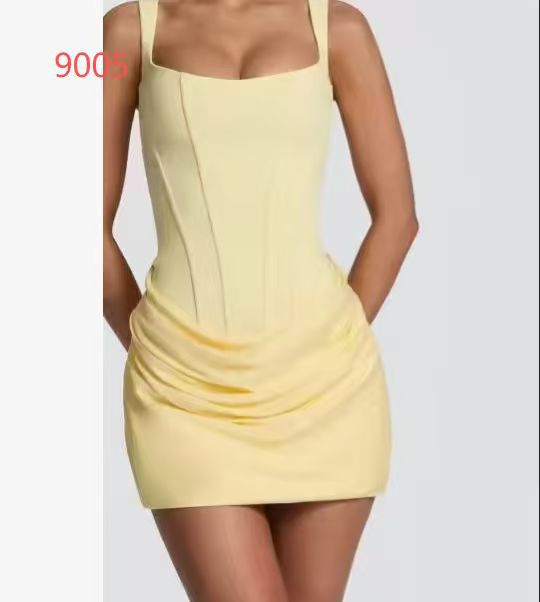 Sleeveless Bodycon Tie-Up Short Dress Cross