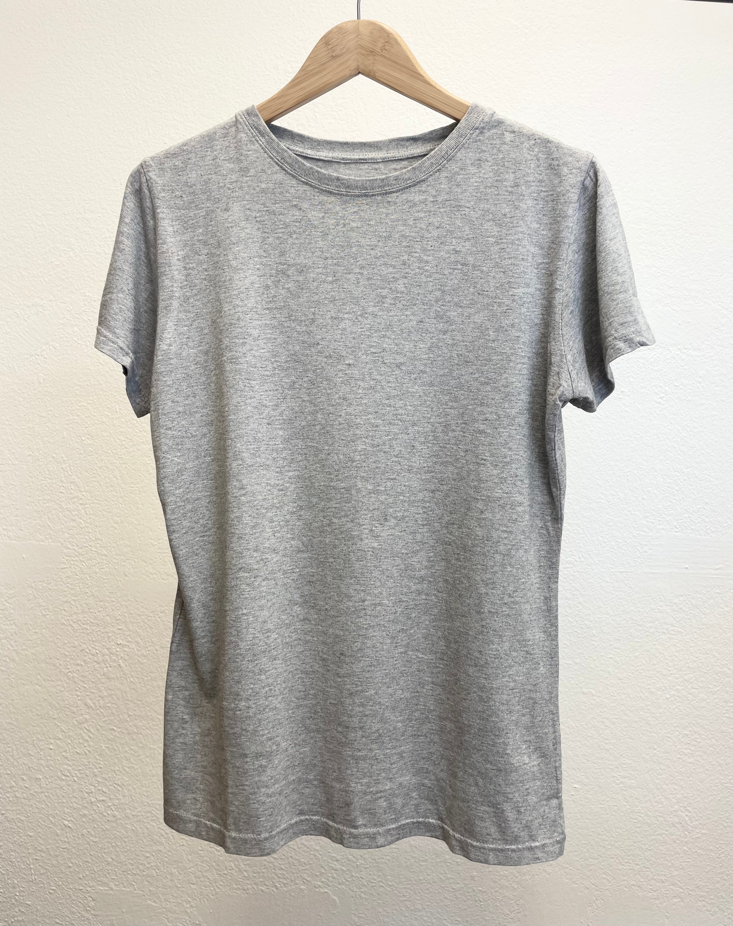 Spun Bamboo Spun Bamboo Women's Bamboo/Cotton Short Sleeve Crew Neck T-Shirt - Heather Grey — detail close-up
