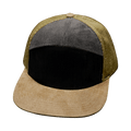 The Heartbeat Brand Blank 7 Panel Hat — Corduroy Tan / Black / Gray (Unisex) — main product shot