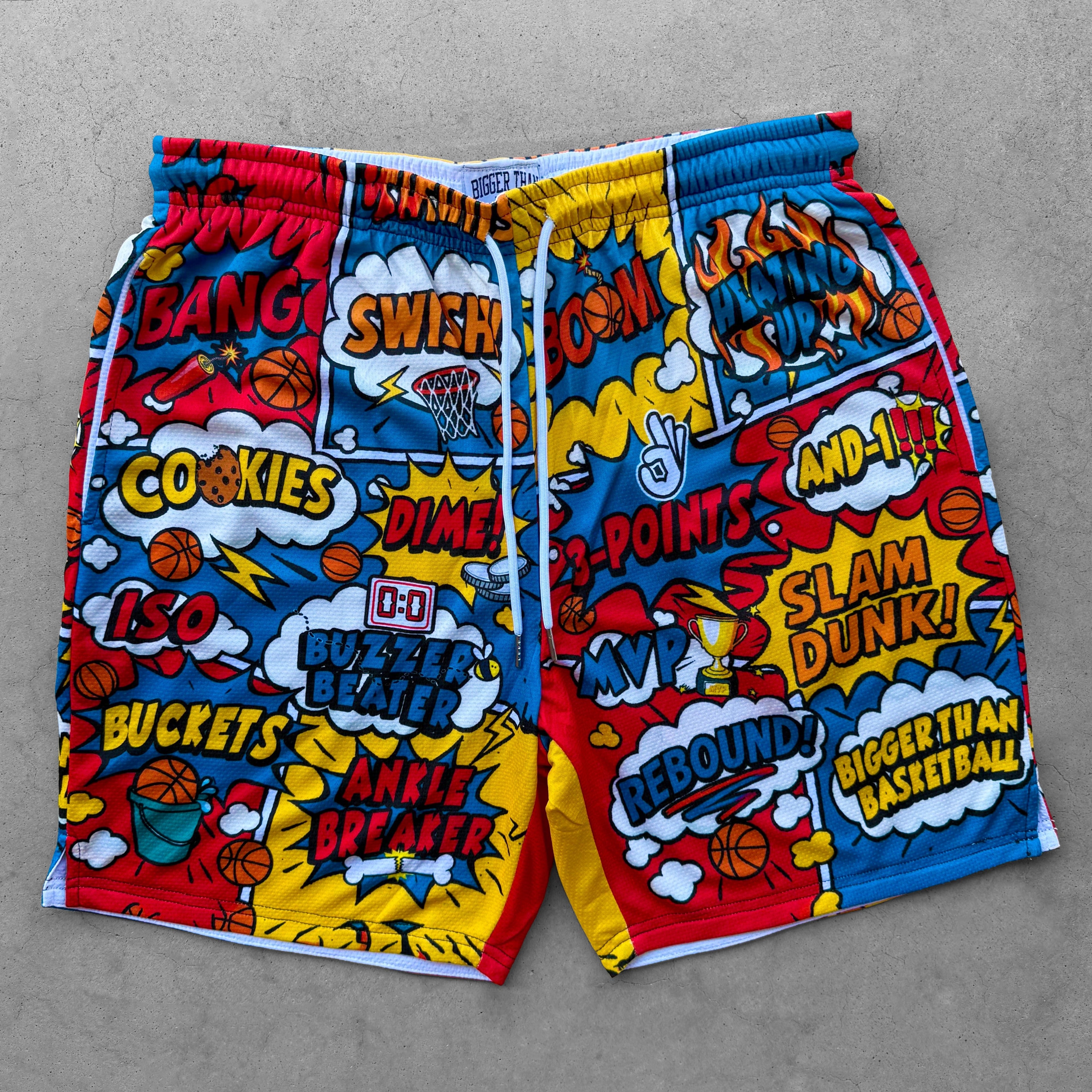 Bigger Than Basketball Comic Book - Shorts — construction detail