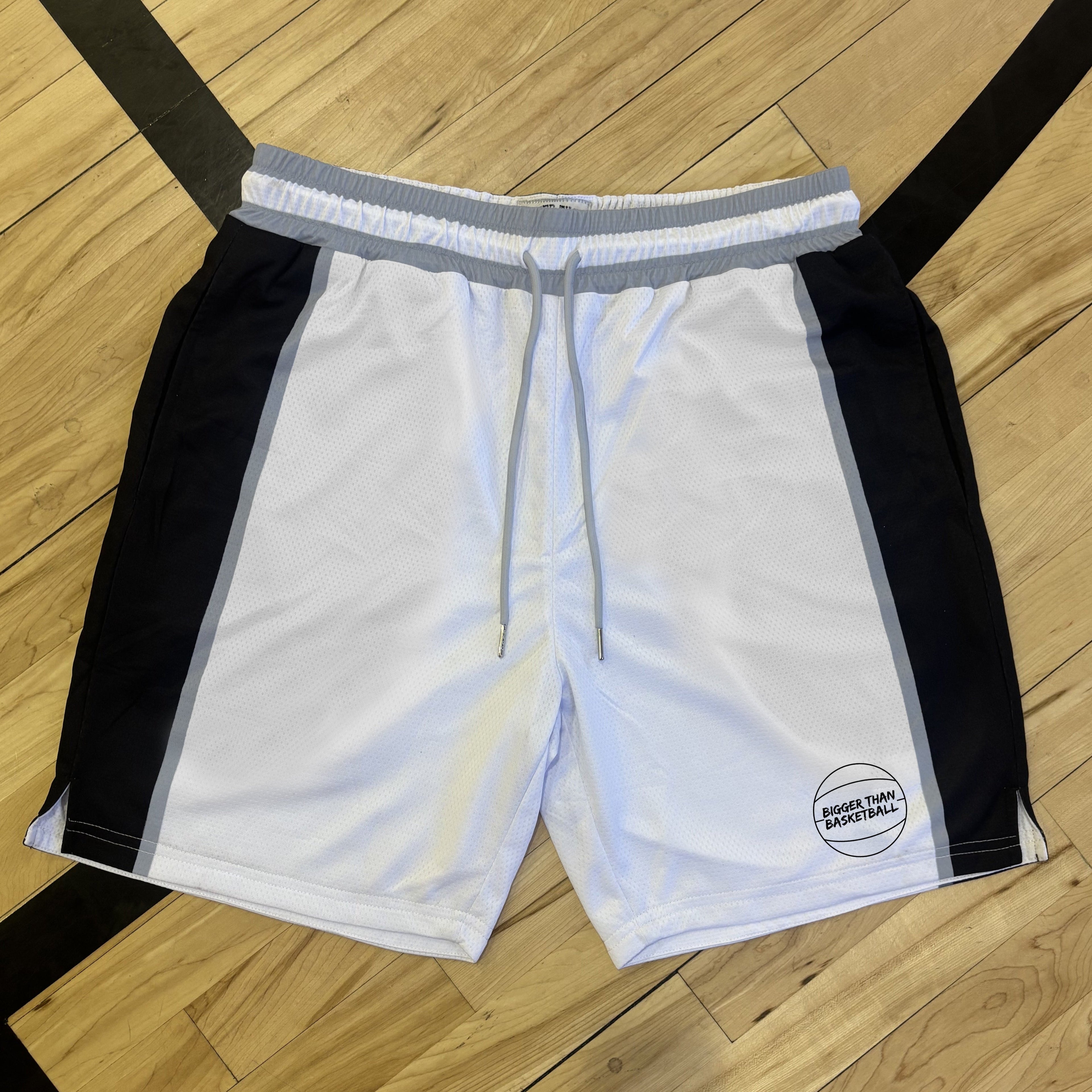 Bigger Than Basketball Hardwood Classics - Shorts - White — White detail