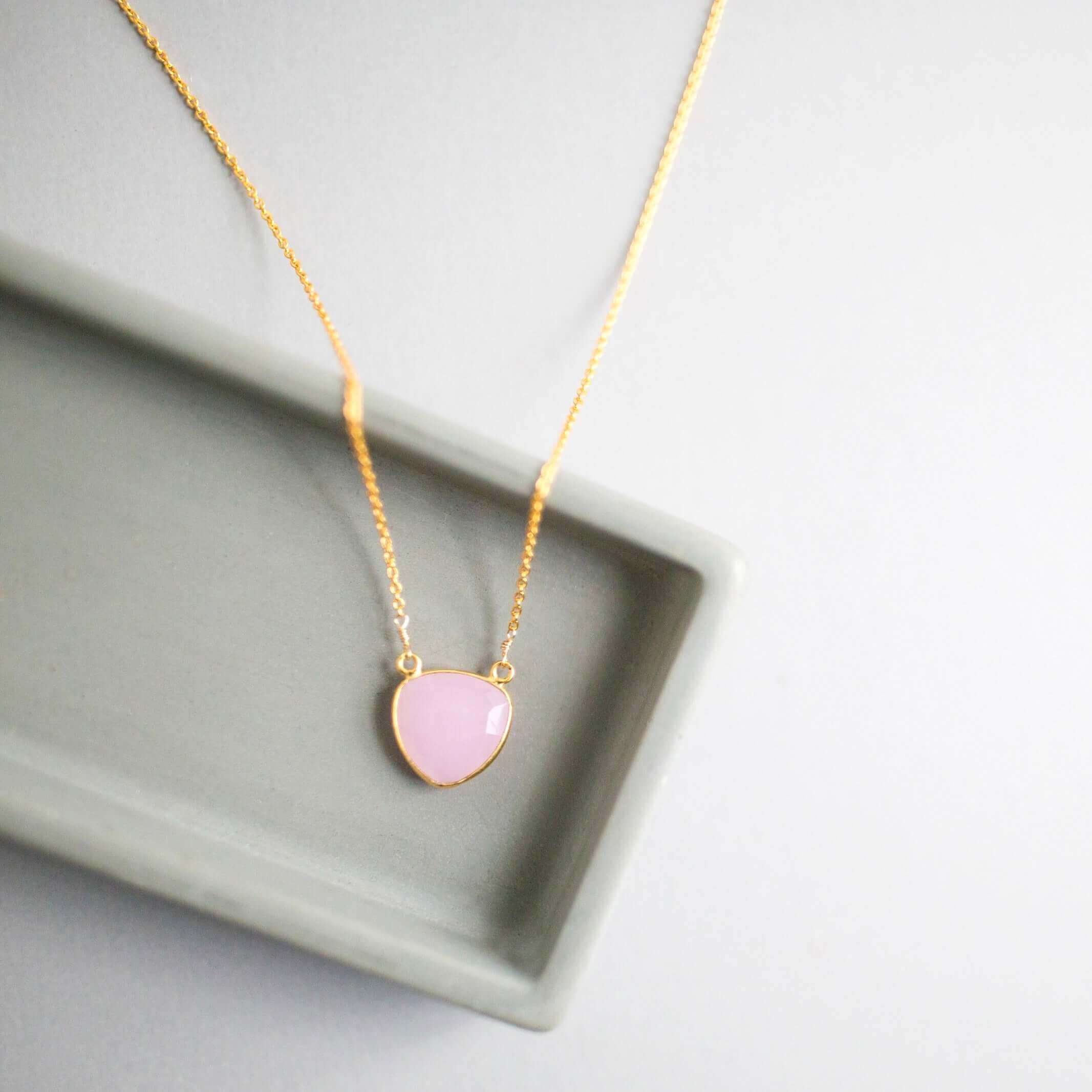 PARKEN JEWELRY PARKEN JEWELRY Pink Rose Quartz Pendant Necklace — main product shot