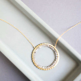PARKEN JEWELRY Labradorite Halo Necklace
