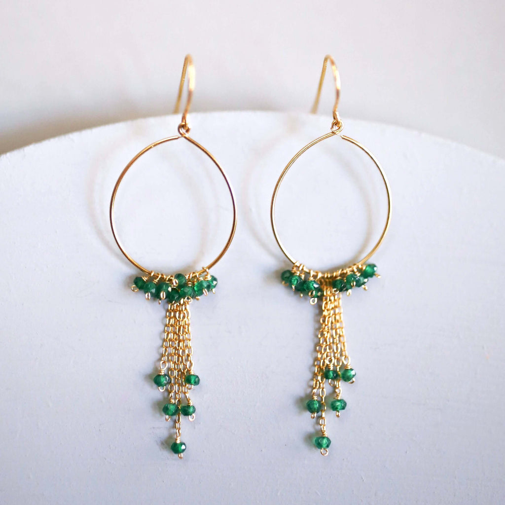PARKEN JEWELRY Green Apatite Mini Swing Earrings — main product shot