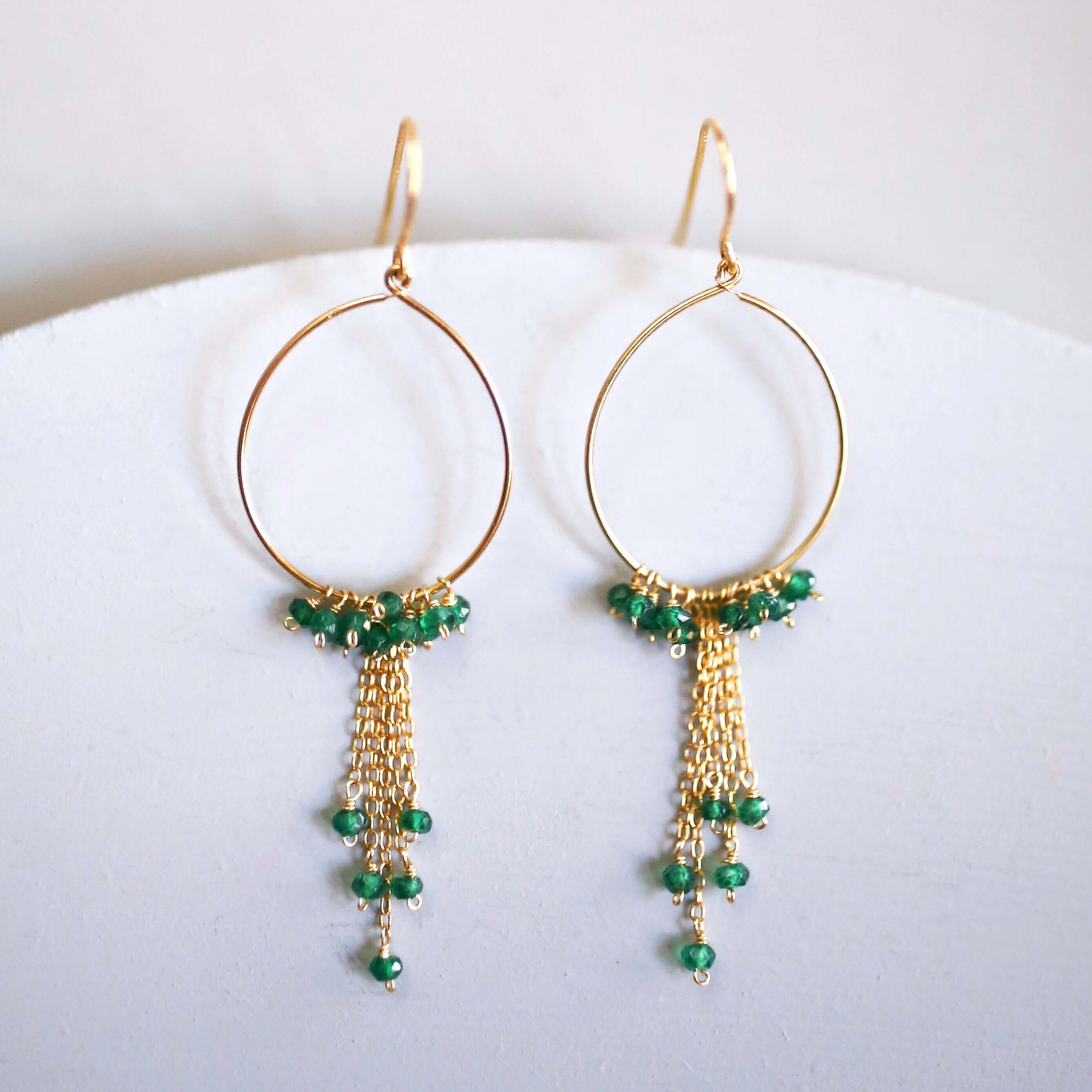 PARKEN JEWELRY Green Apatite Mini Swing Earrings — main product shot