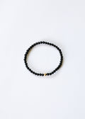 CanyonLeaf Dainty Shungite + 14K Gold Filled || Beaded Stretch Bracelet — detail close-up