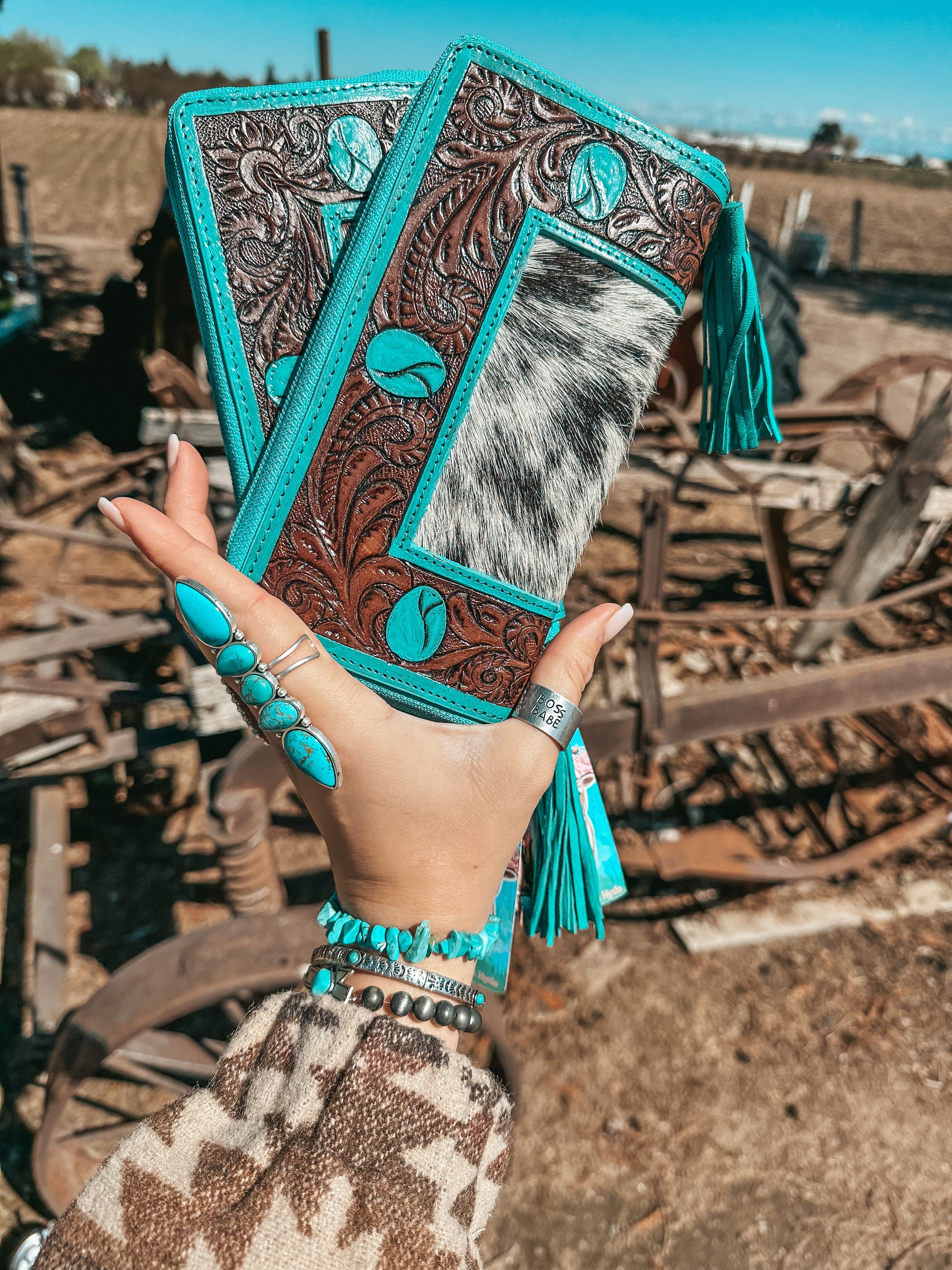 Haute Southern Hyde The Turquoise Dreams Wallet a Haute Southern Hyde by Beth Marie Exclusive — back view