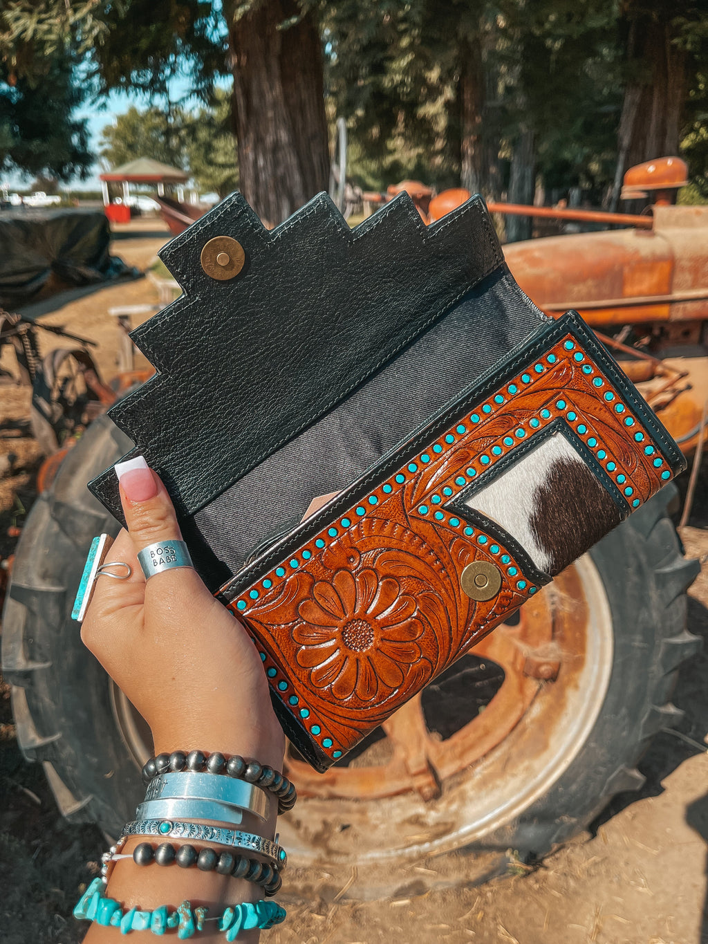 Haute Southern Hyde The Darlene Wallet a Haute Southern Hyde — Haute Southern Hyde branding close-up
