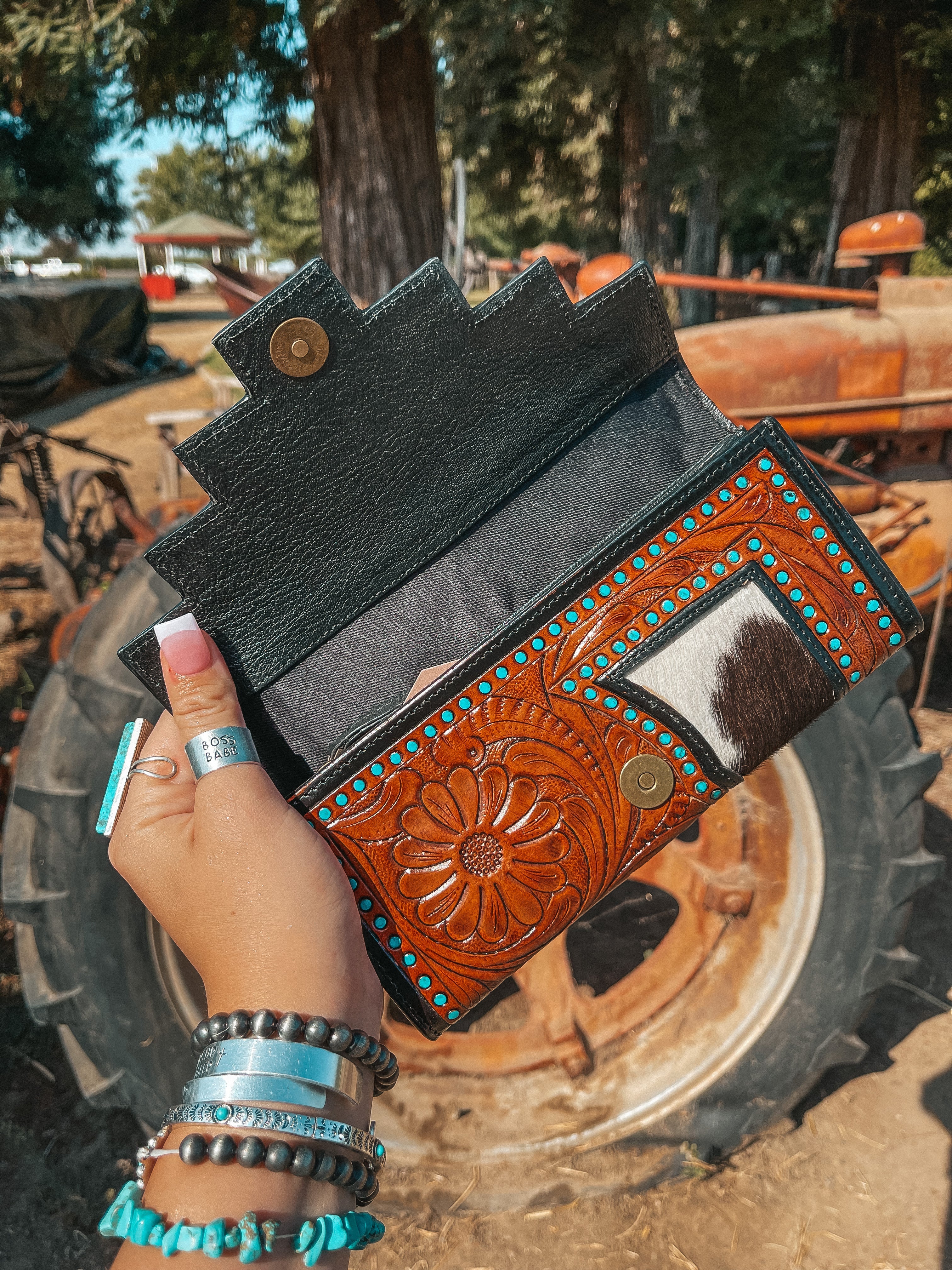 Haute Southern Hyde The Darlene Wallet a Haute Southern Hyde — Haute Southern Hyde branding close-up