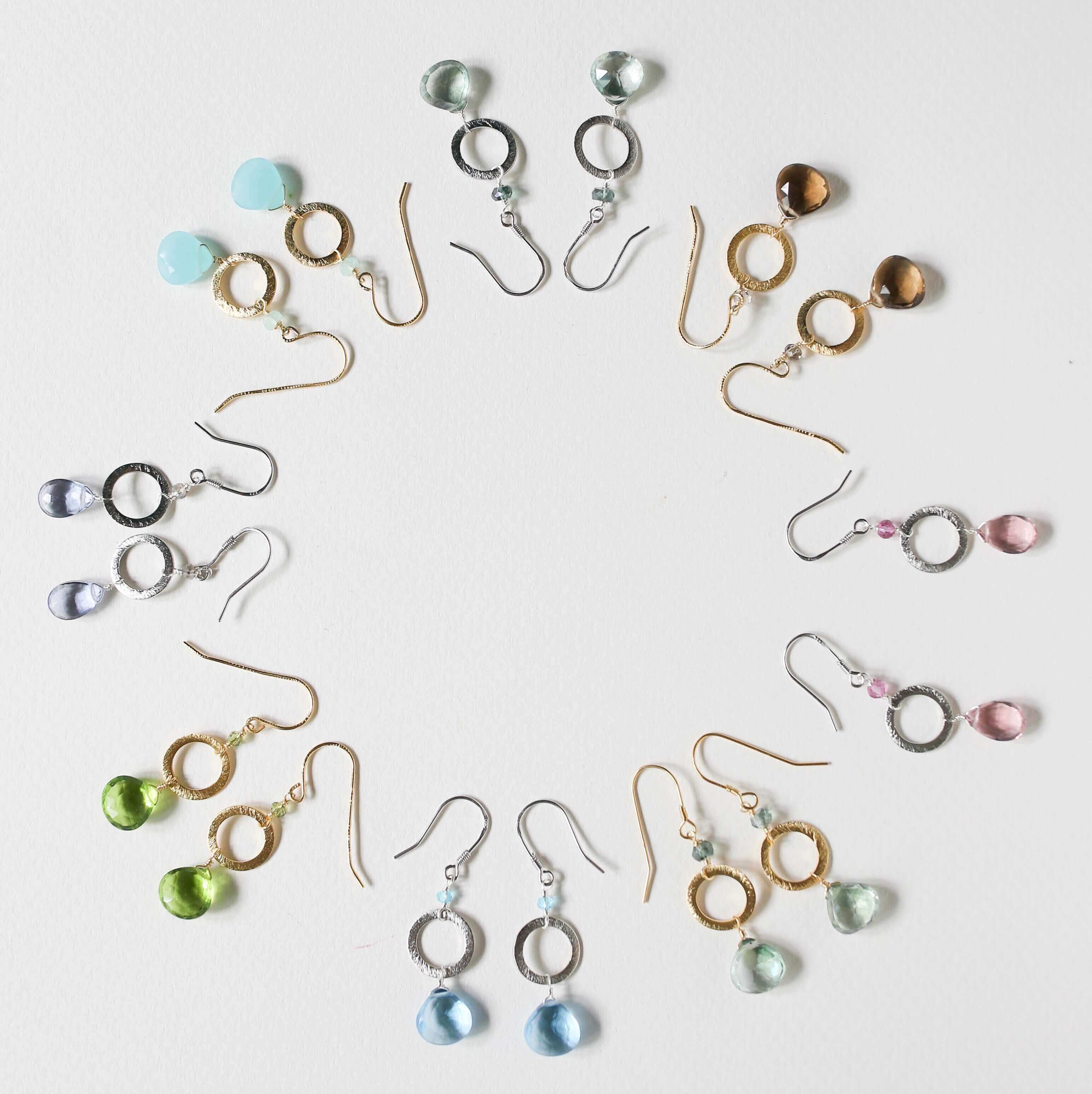 PARKEN JEWELRY Tanzanite Quartz Gold Drop Earrings — lifestyle context