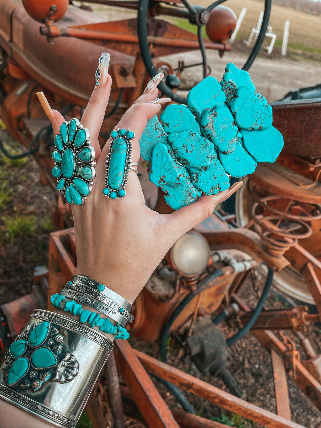 Haute Southern Hyde Turquoise Natural Stone Belt Buckle — detail shot 9