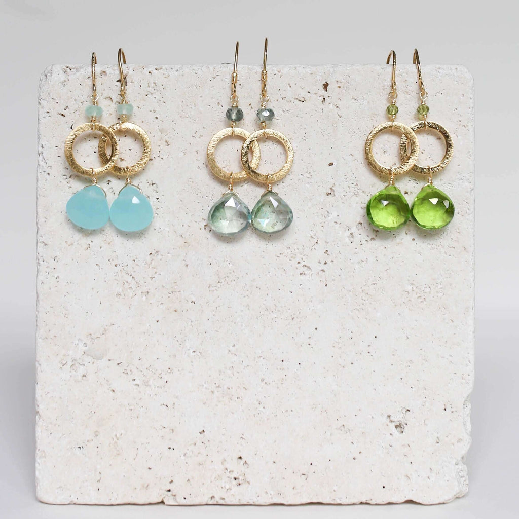 PARKEN JEWELRY The Airie Earring - Blue Chalcedony Gold — earrings category context