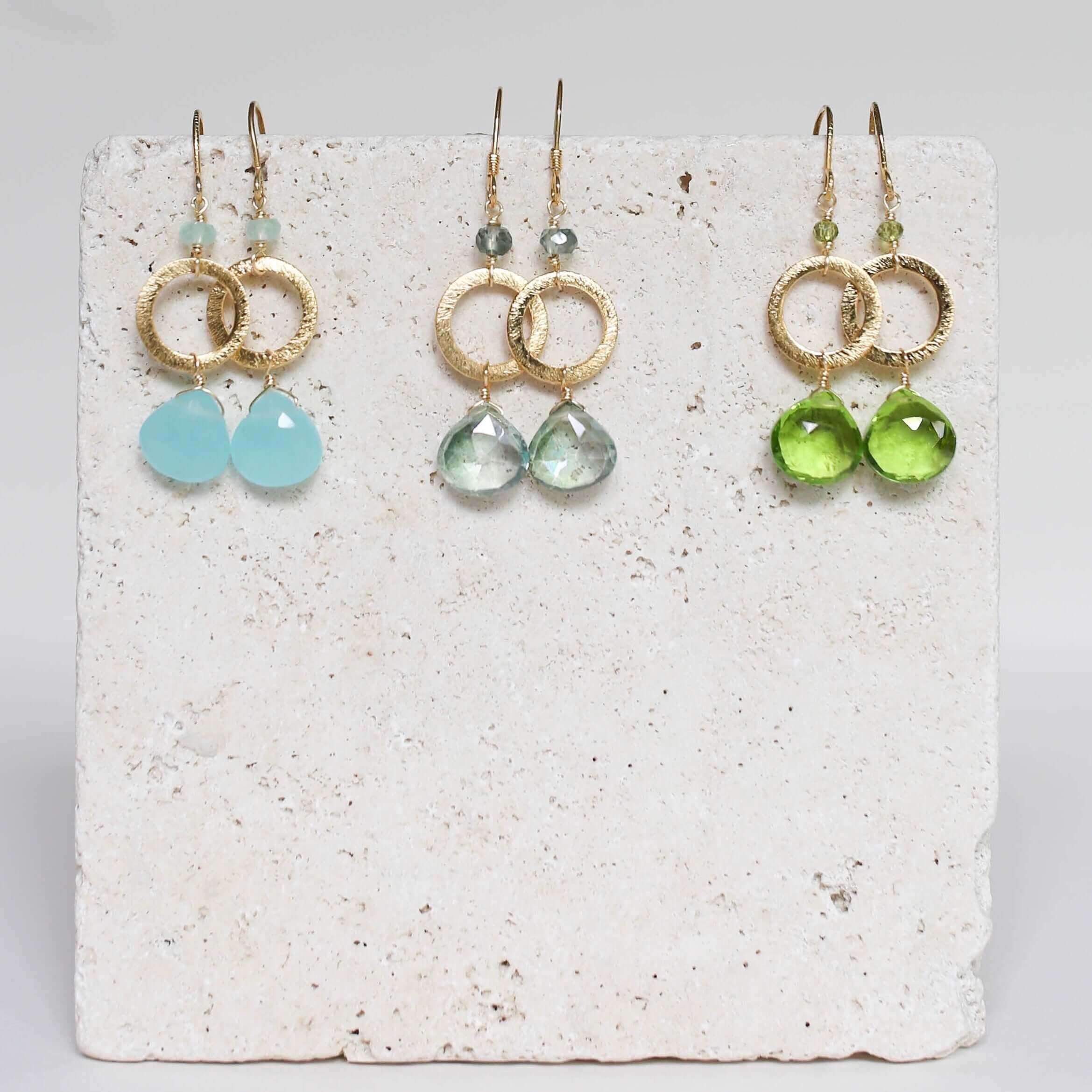 PARKEN JEWELRY The Airie Earring - Blue Chalcedony Gold — earrings category context