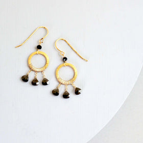 PARKEN JEWELRY Black Spinel Mini Boho Earrings