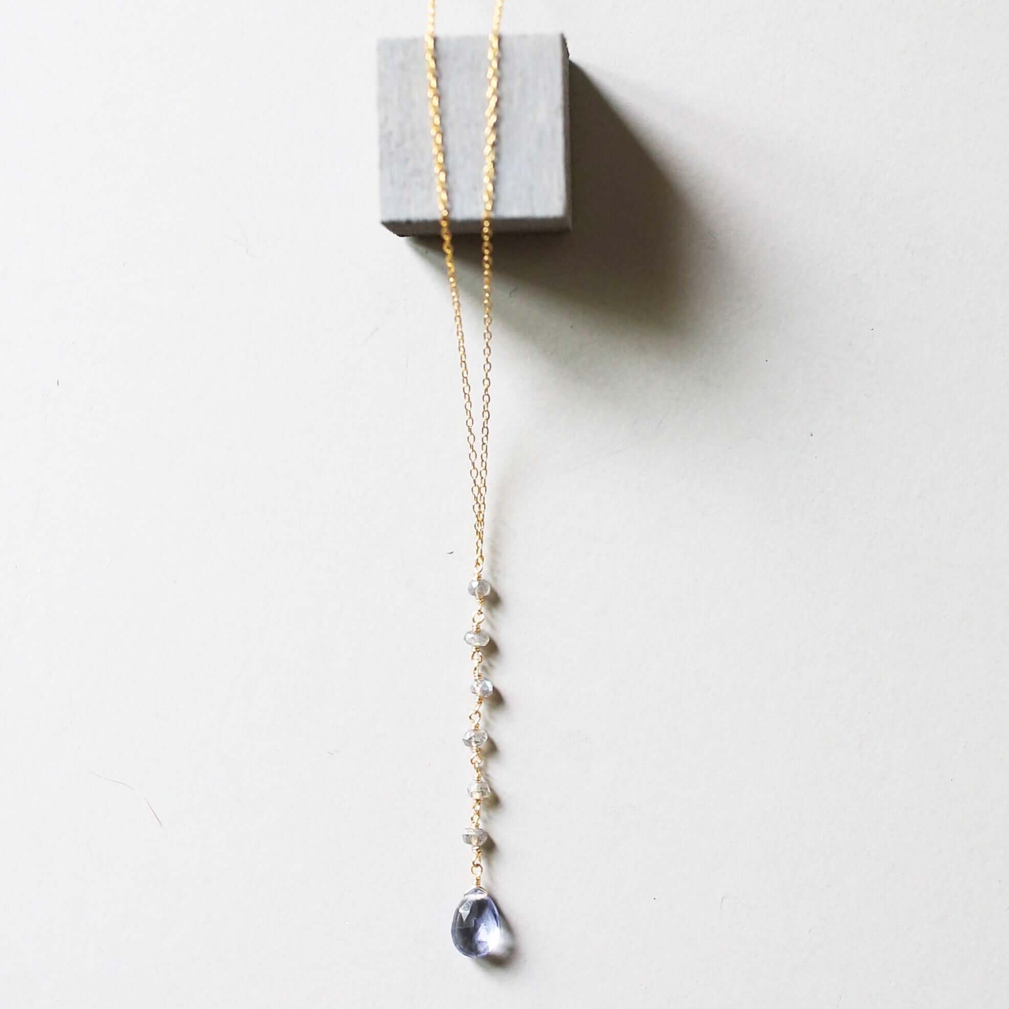 PARKEN JEWELRY Tanzanite Quartz Yoga Pendant — detail close-up