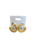 KADOU BOUTIQUE 18K Plated Hollow Twist Hoop Earrings — main product shot
