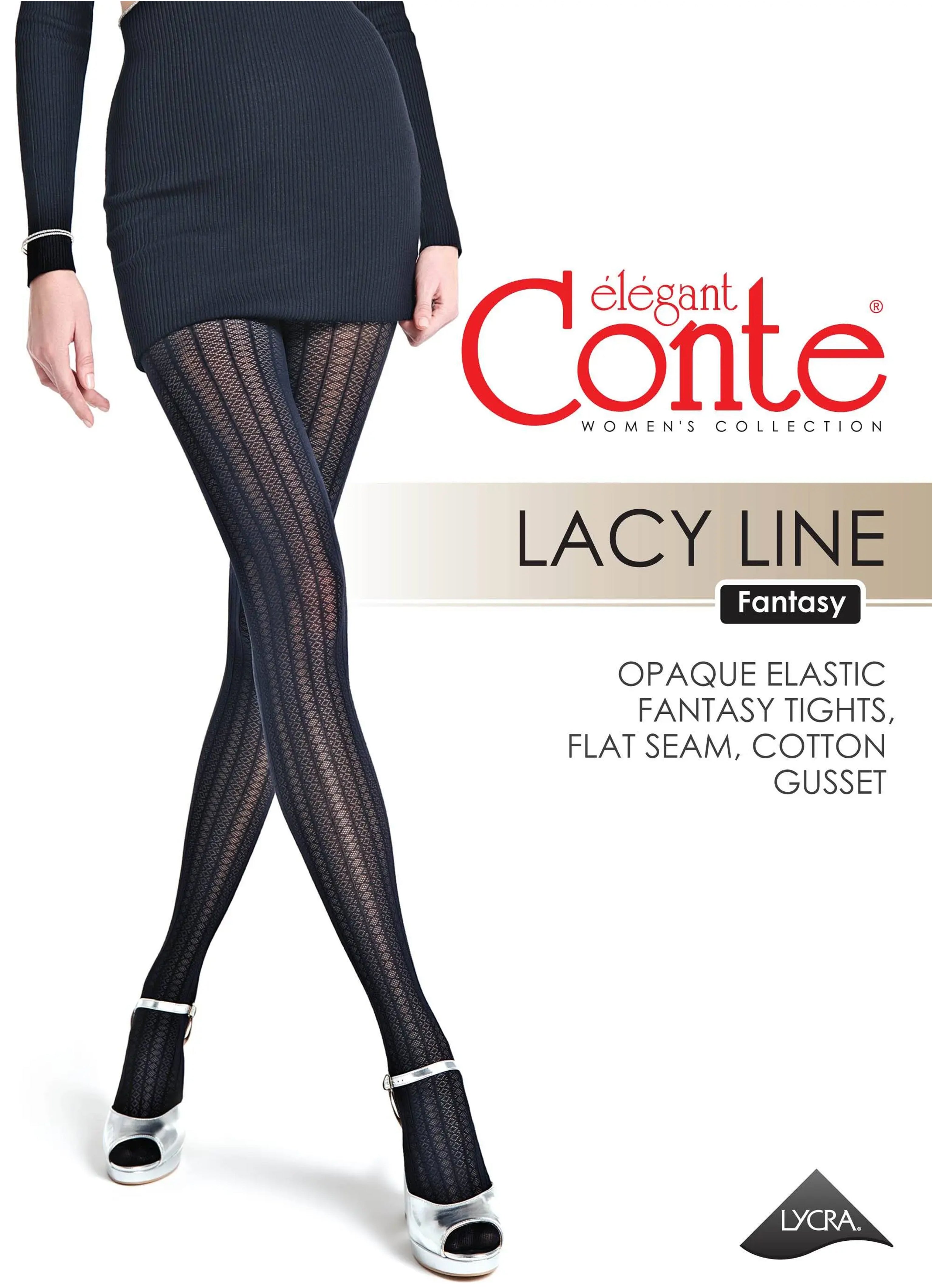 TheRanok.com Fantasy Tights Conte Lacy Line - Lace Pattern and Stripes — color detail