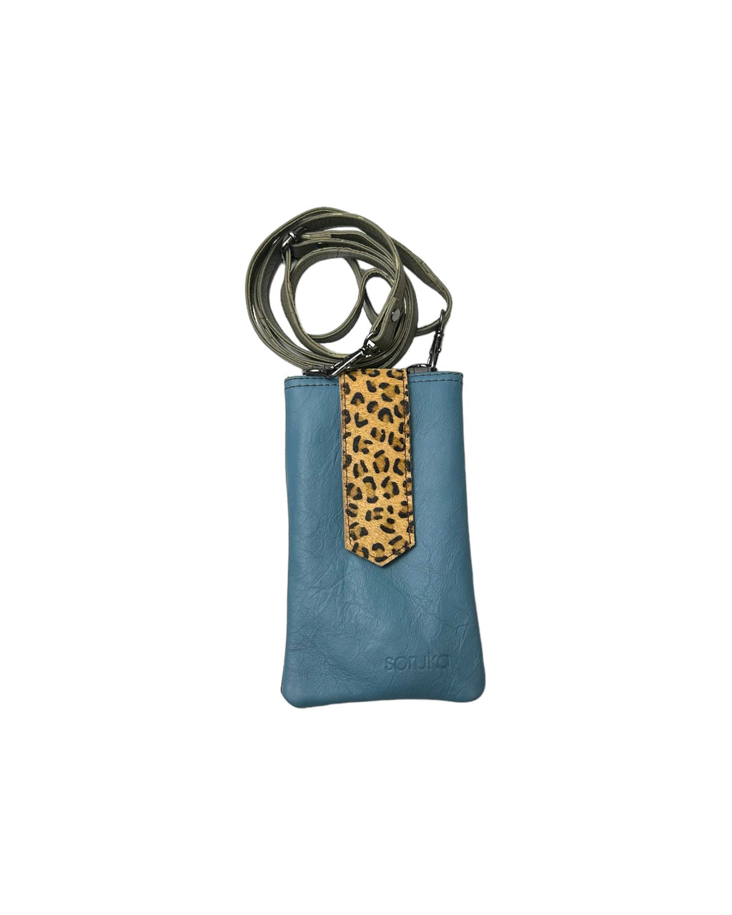 KADOU BOUTIQUE ZOE Leather Phone Crossbody with Print — side view