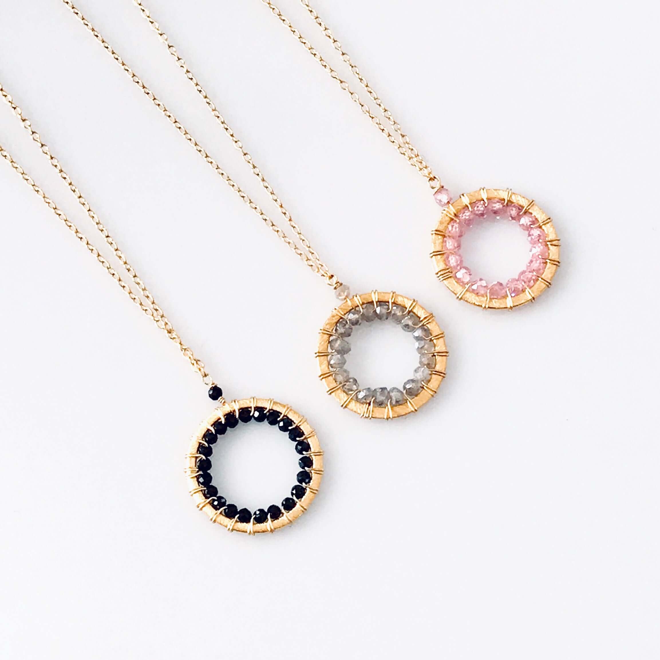 PARKEN JEWELRY Halo Mini Gold Pendants — main product shot