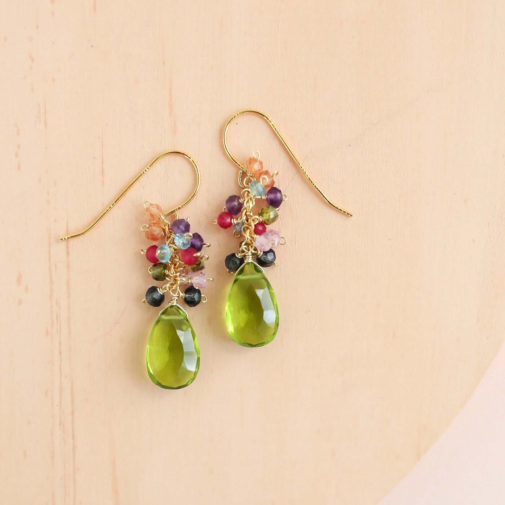 PARKEN JEWELRY Peridot Quartz Bala Earrings — main product shot