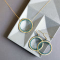 PARKEN JEWELRY PARKEN JEWELRY London Blue Quartz Halo Jewelry Set — main product shot