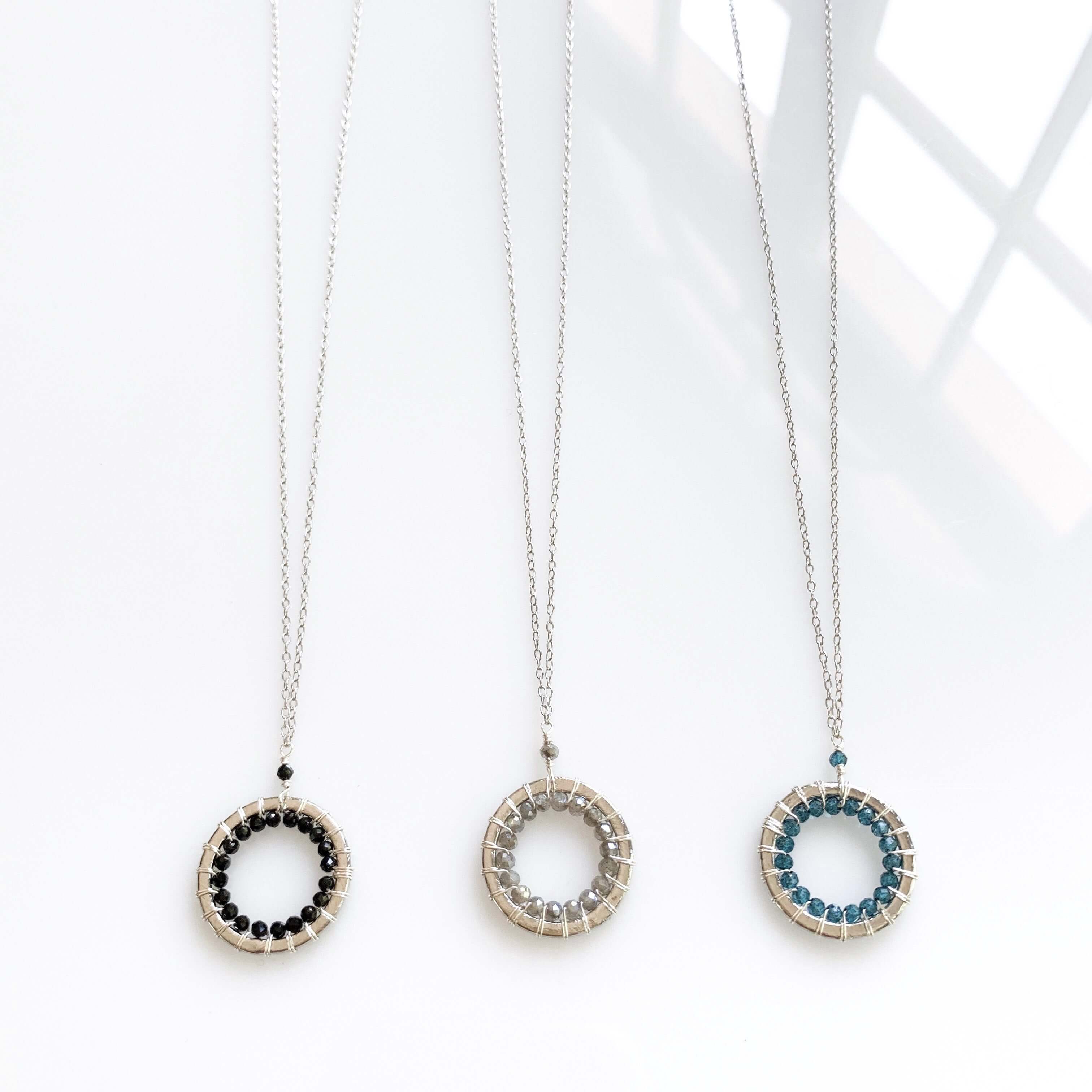 PARKEN JEWELRY PARKEN JEWELRY Halo Mini Silver Pendants — main product shot